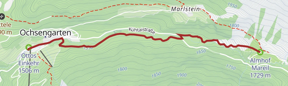 Route map: Almhof Mareil